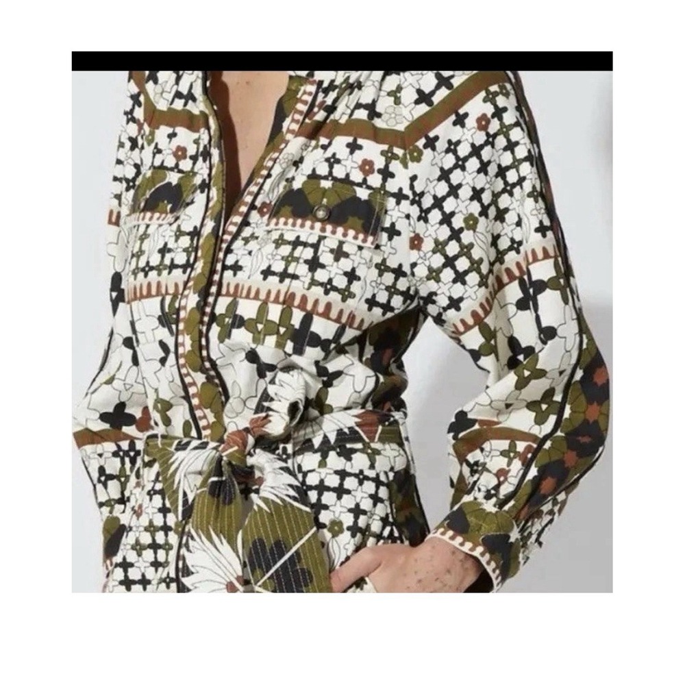 Cleobella Nadia Art Deco Print Organic Cotton Jumpsuit Size Medium